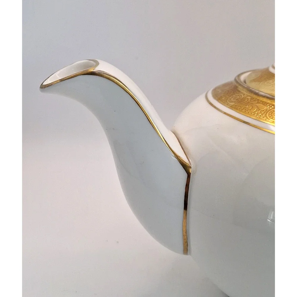 Vintage Aynsley Argosy 8360 Teapot England Bone China Heavy Gold Gilt Rare